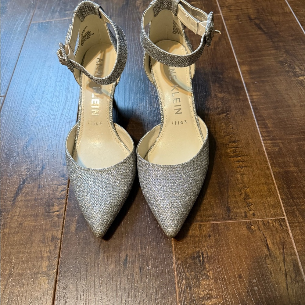 Anne Klein Glittering Silver Heels